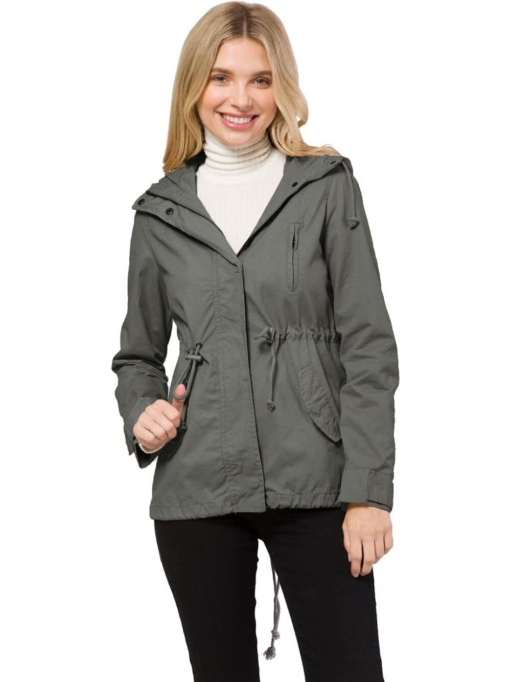 Stylish Women's Hooded Military Anorak Utility Jacket for Outdoor Adventures